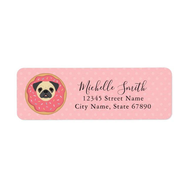 Etiqueta Pug Return Address Labels (Frente)