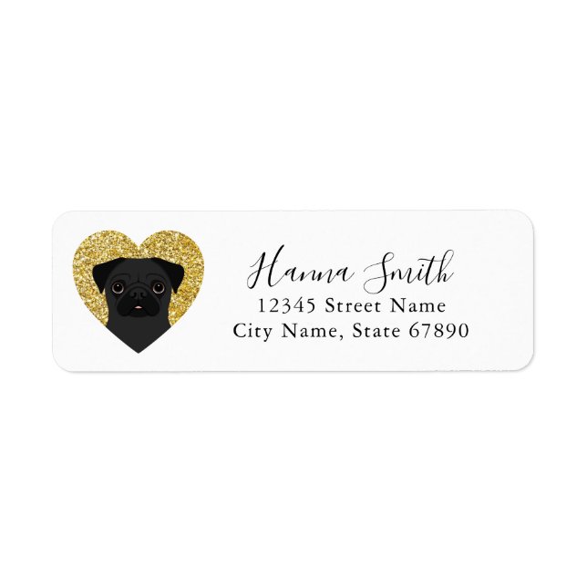 Etiqueta Pug Return Address Labels (Frente)