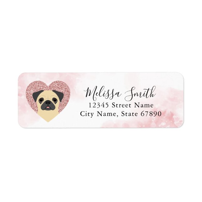 Etiqueta Pug Return Address Labels (Frente)