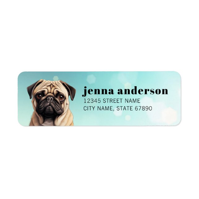 Etiqueta Pug Return Address Labels (Frente)