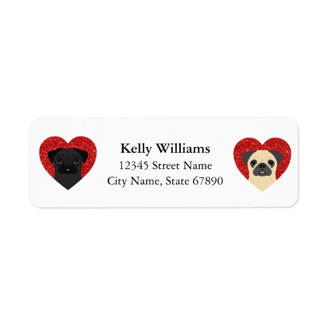 Etiqueta Pug Return Address Labels (Frente)