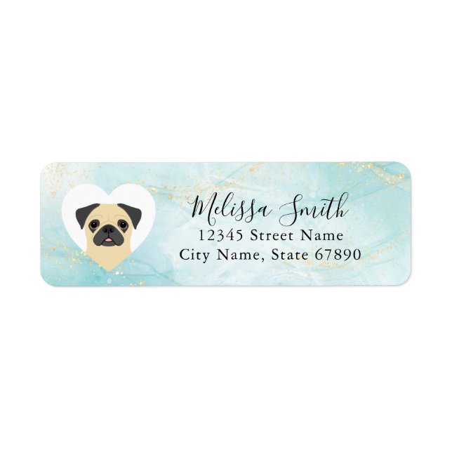 Etiqueta Pug Return Address Labels (Frente)