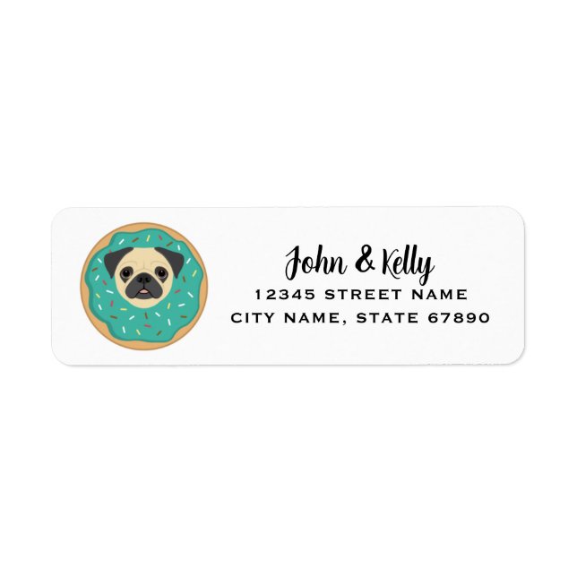 Etiqueta Pug Return Address Labels (Frente)