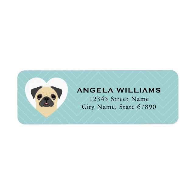 Etiqueta Pug Return Address Labels (Frente)