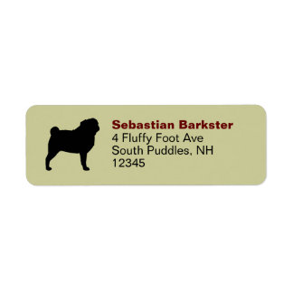 Etiqueta Pug Silhouette Return Address Labs