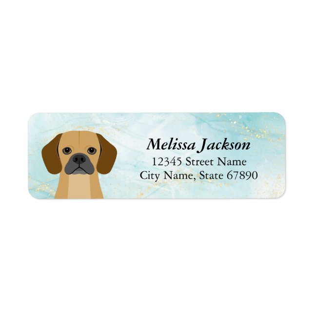Etiqueta Puggle Return Address Labels (Frente)