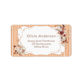Etiqueta Pumpkin Boho Floral Chá de fraldas Endereço