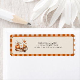 Etiqueta Pumpkin e Spice Tudo Belo Endereço de Retorno