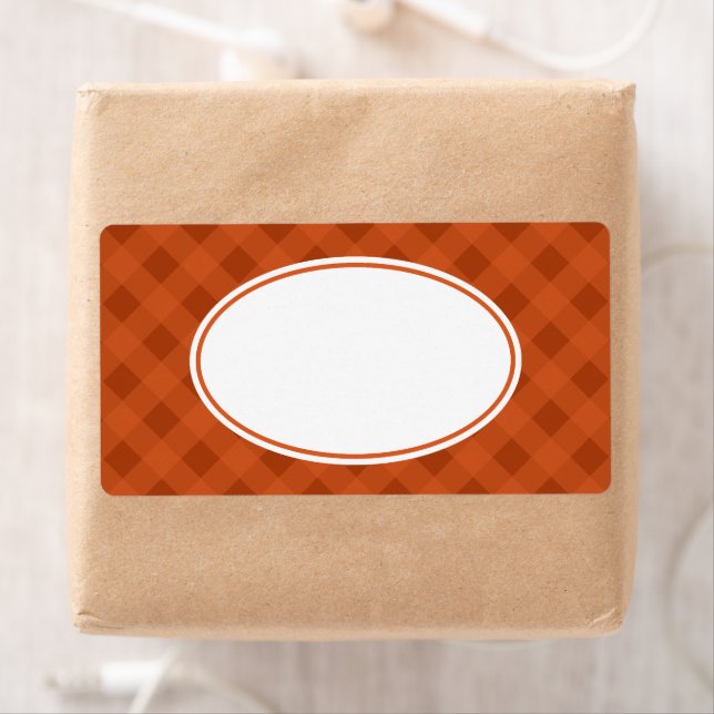 Etiqueta Pumpkin Fall Comida Kitchen Gingham Labels (Insitu)