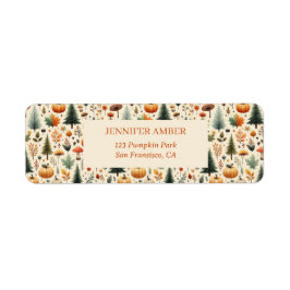 Etiqueta Pumpkin Rustic Fall & Autumn Deixa Correio Sazonal