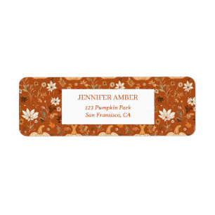 Etiqueta Pumpkin Rustic Fall & Autumn Deixa Correio Sazonal