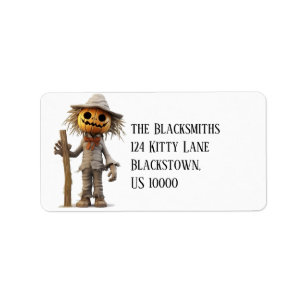 Etiqueta Pumpkin Scarecrow Halloween