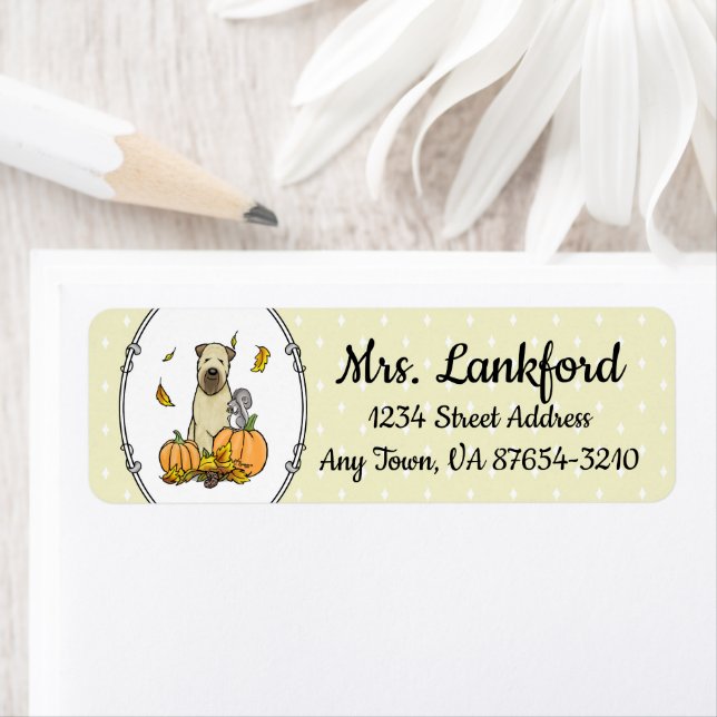 Etiqueta Pumpkins Cute de Queda de Terrier (sem punho 1b2) (Insitu)