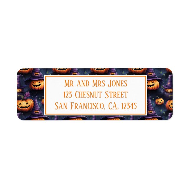 Etiqueta Pumpkins Magic Halloween (Frente)