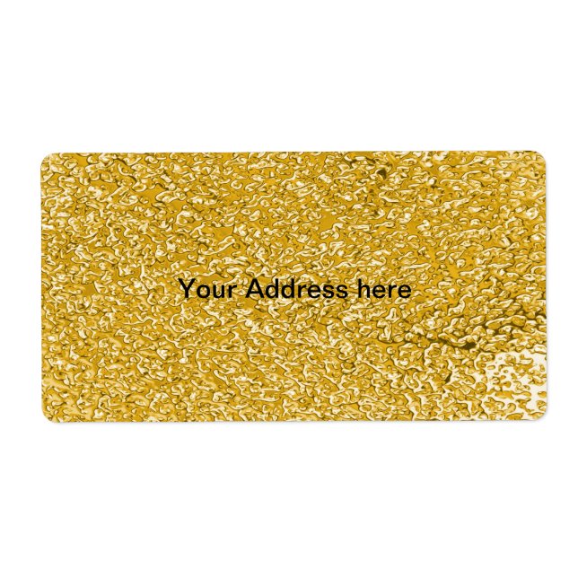 Etiqueta PURE DOURADO Splatter Patterno + seu texto (Frente)