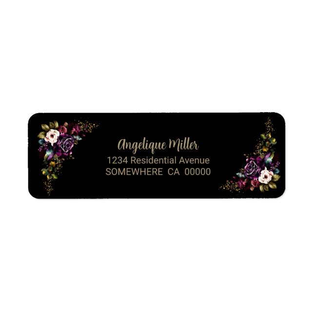 Etiqueta Puro Borgonha Floral Preto (Frente)