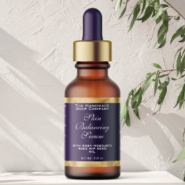 Etiqueta Purple and Gold Cosmetics Dropper Bottle Label 