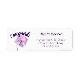 Etiqueta Purple Cap Modern Return Address Labels