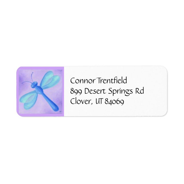 Etiqueta Purple Dragonfly address label (Frente)