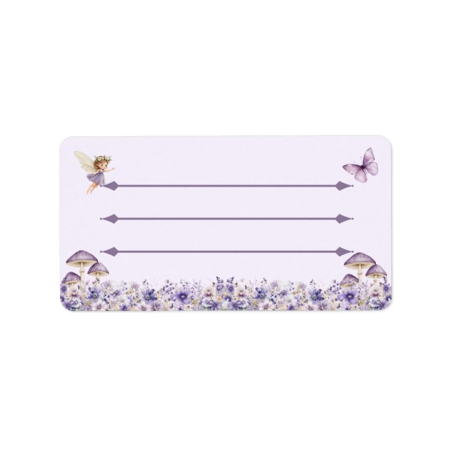 Etiqueta Purple Fairy Floral Address Label (Frente)