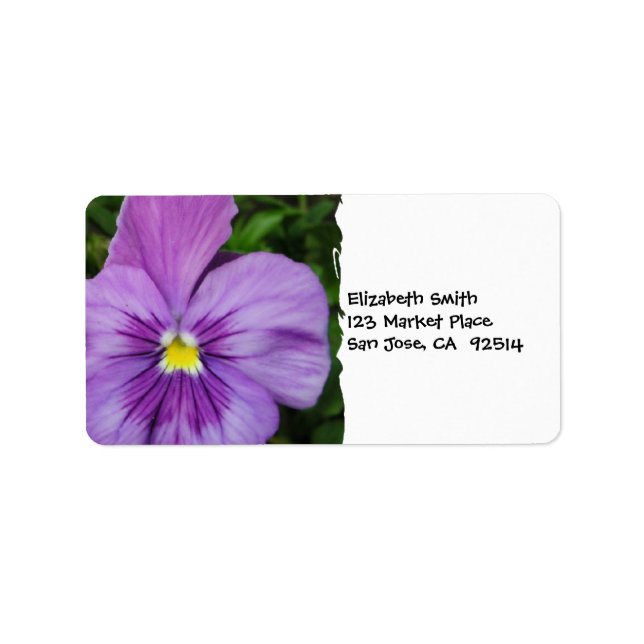 Etiqueta Purple Pansy (Frente)