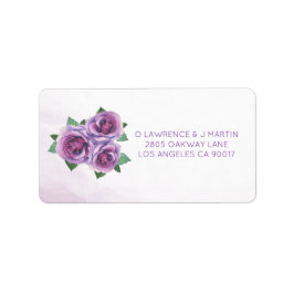 Etiqueta Purple Rose Bouquet Floral