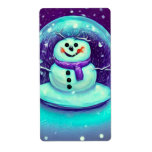 Etiqueta Purple Scarf Snowman Globe<br><div class="desc">Purple Scarf Snowman Globe

Personalize with your own custom text or redesign completely from scratch by replacing our image with your own!</div>