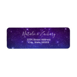 Etiqueta Purple Starry Night Celestial