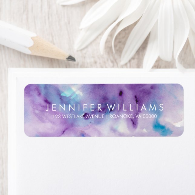 Etiqueta Púrpura e Azul Aquarela (Insitu)