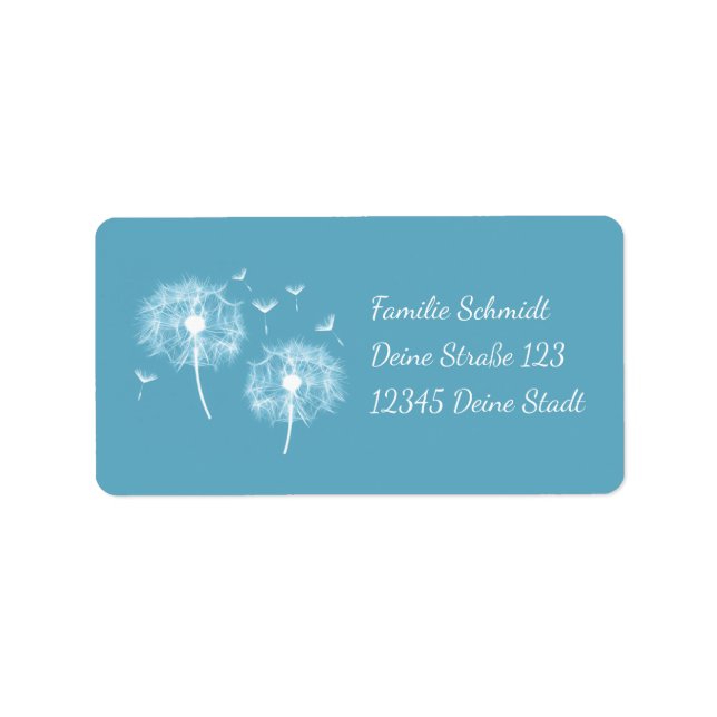 Etiqueta Pusteblume - türkis | romantischer (Frente)