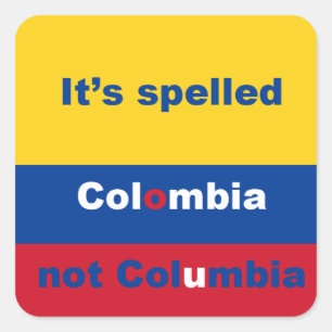 Etiqueta quadrada de Colômbia não Colômbia