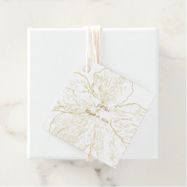 Etiqueta Quadrada de Favor de Casamento Floral Bot