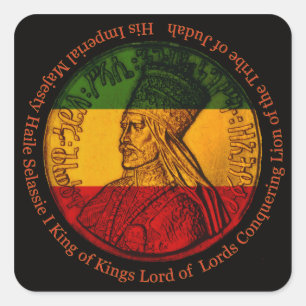 Etiqueta quadrada de Haile Selassie