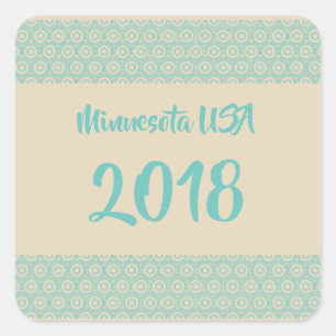 Etiqueta quadrada de Minnesota EUA 2018