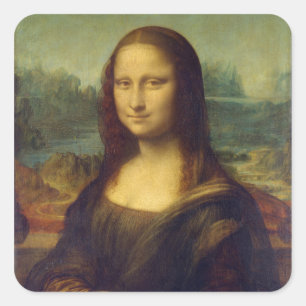 Etiqueta quadrada de Mona Lisa