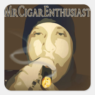 Etiqueta quadrada de MrCigarEnthusiast