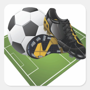 Etiqueta quadrada do futebol