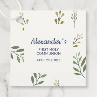 Etiqueta Quadrada - Padrão Botânico de Comunhão Pe