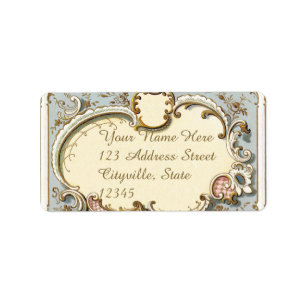 Etiqueta Quadro azul e Dourado de Falln do Victorian