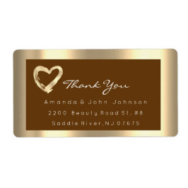 Etiqueta Quadro Browns Gold Heart para Casamento RSVP
