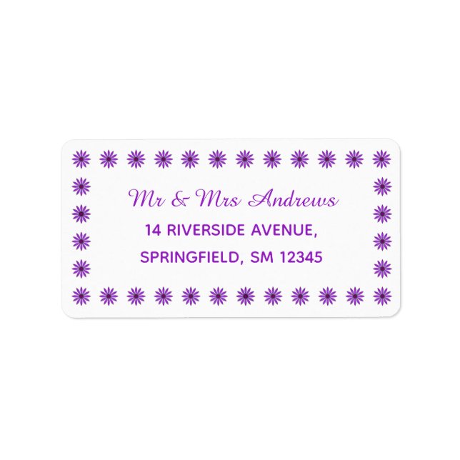 Etiqueta Quadro de Flor Roxo Cujo Canto foi Personalizado (Frente)