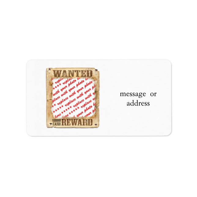 Etiqueta Quadro de Fotografias de Poster WANTED (Frente)