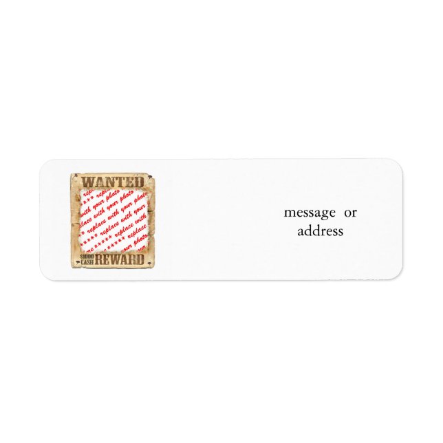 Etiqueta Quadro de Fotografias de Poster WANTED (Frente)