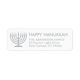 Etiqueta Qualquer Texto Menorah White Hanukkah Endereço de