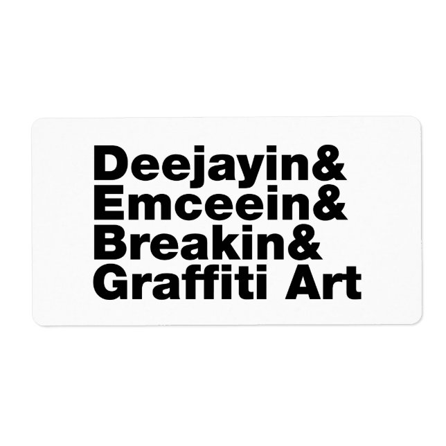 Etiqueta Quatro Elementos de Hip Hop (Frente)