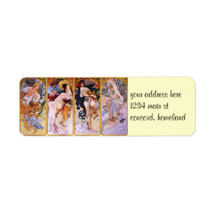 Etiqueta Quatro Estações Alfons Mucha