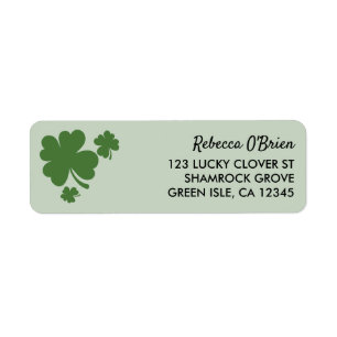 Etiqueta Quatro Folhas Shamrock Clover Green Return
