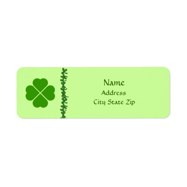 Etiqueta Quatro Leaf Clover Irish Address Labs (Frente)