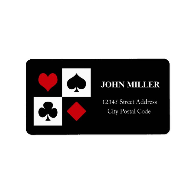 Etiqueta Quatro naipes de cartão (Frente)