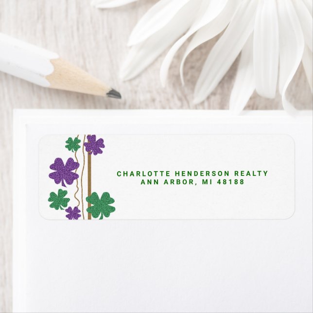 Etiqueta Quatro Ruas de Shamrock de revelo Folha, Rótulo do (Insitu)